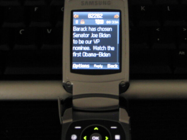 SMS sent by Barack Obama in Election Campaign